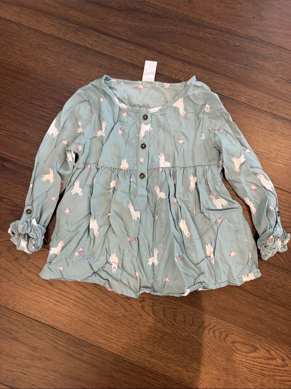 Carter's Girls' Long Sleeve Top with White Llama Print Size 4t -C11-230